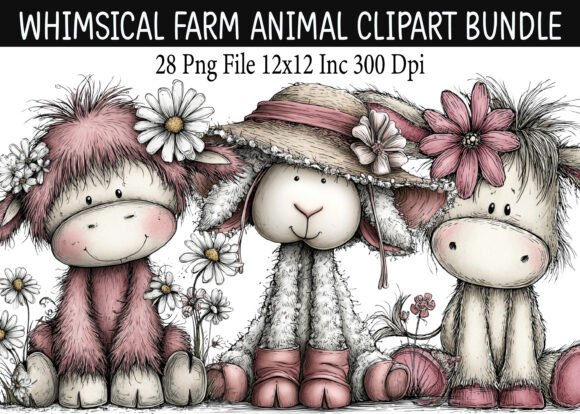 Download Whimsical Farm Animal Clipart Bundle - Premium Resources
