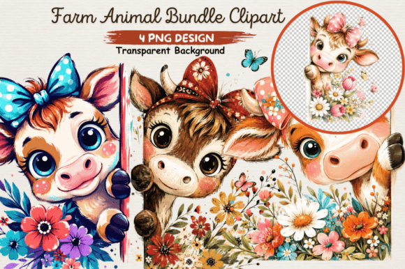 Download Christmas Farm Animal Clipart PNG - Farm animal clipart Collection