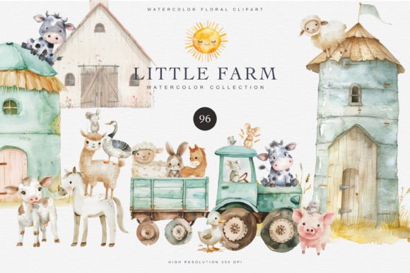 Download Nursery Little Farm Animal Clipart Set - Farm animal clipart Collection