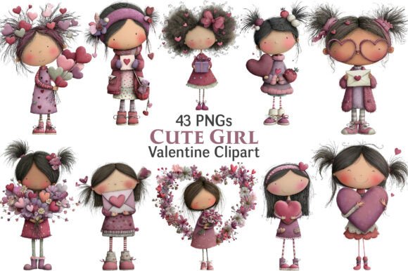 Download Playful Valentine Girl Clipart - Playful valentine Collection