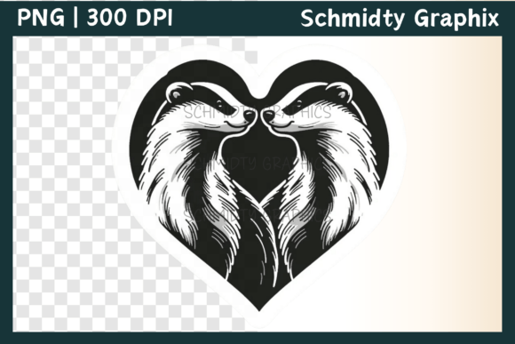 Download Badger Animal Love Heart Sublimation PNG - Love heart sublimation Collection