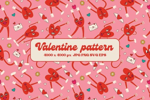 Download Retro Playful Valentine's Day Pattern - Playful valentine Collection